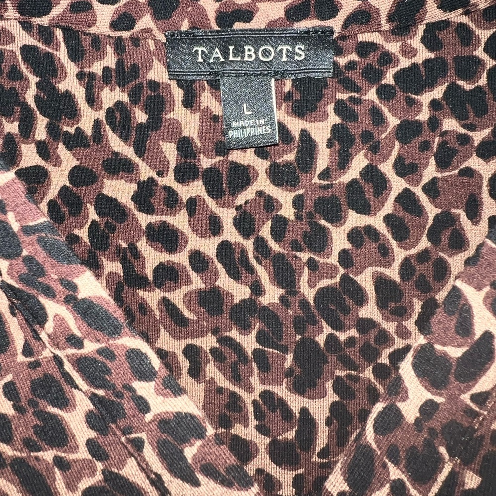 Talbots Leopard Shirt Dress - Sz L - Picture 6 of 9